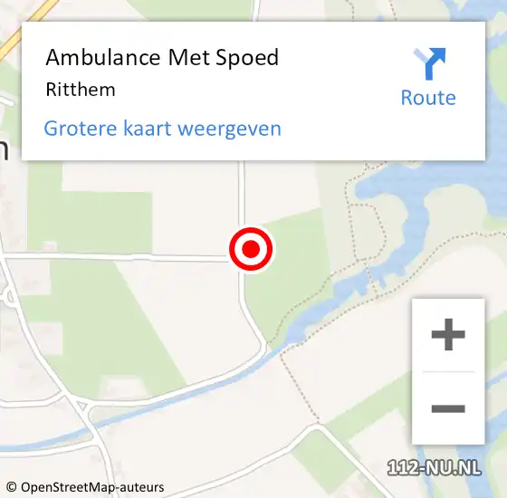 Locatie op kaart van de 112 melding: Ambulance Met Spoed Naar Ritthem op 19 maart 2024 06:45
