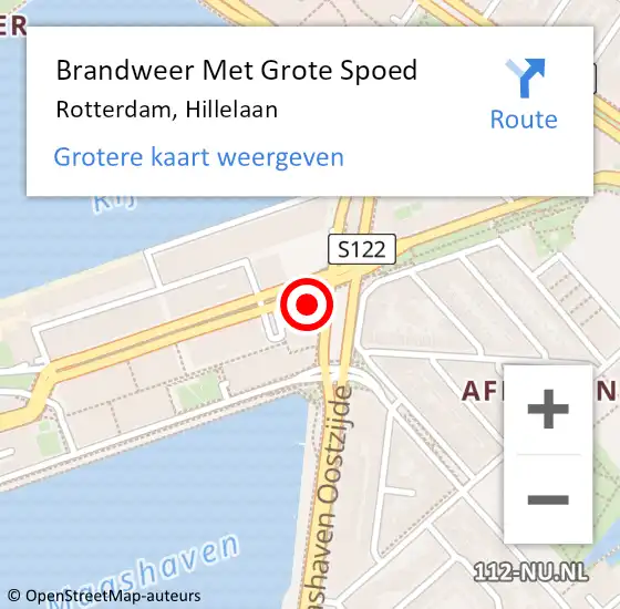 Locatie op kaart van de 112 melding: Brandweer Met Grote Spoed Naar Rotterdam, Hillelaan op 19 maart 2024 07:47
