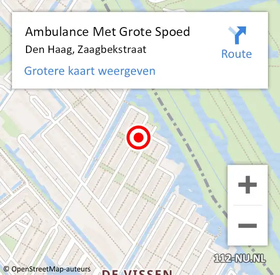 Locatie op kaart van de 112 melding: Ambulance Met Grote Spoed Naar Den Haag, Zaagbekstraat op 19 maart 2024 07:54