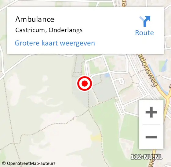 Locatie op kaart van de 112 melding: Ambulance Castricum, Onderlangs op 19 maart 2024 08:04