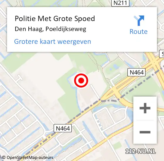 Locatie op kaart van de 112 melding: Politie Met Grote Spoed Naar Den Haag, Poeldijkseweg op 19 maart 2024 08:05