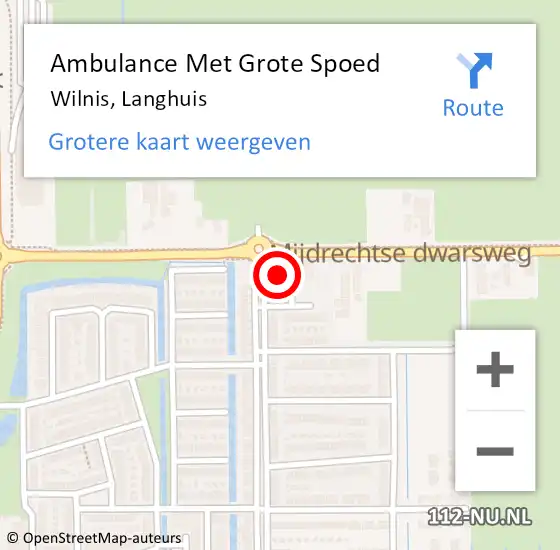 Locatie op kaart van de 112 melding: Ambulance Met Grote Spoed Naar Wilnis, Langhuis op 19 maart 2024 08:48