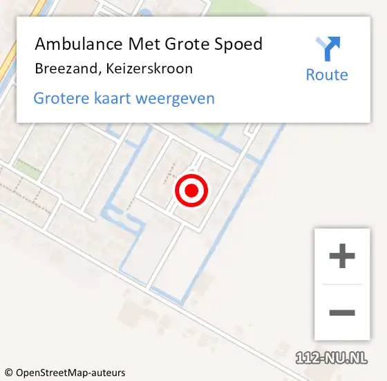 Locatie op kaart van de 112 melding: Ambulance Met Grote Spoed Naar Breezand, Keizerskroon op 19 maart 2024 08:55