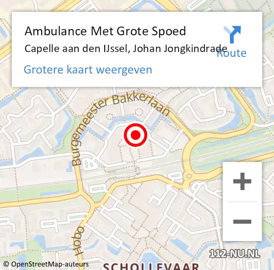 Locatie op kaart van de 112 melding: Ambulance Met Grote Spoed Naar Capelle aan den IJssel, Johan Jongkindrade op 19 maart 2024 09:12
