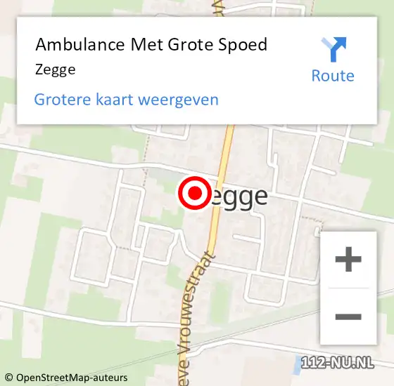 Locatie op kaart van de 112 melding: Ambulance Met Grote Spoed Naar Zegge op 19 maart 2024 09:28