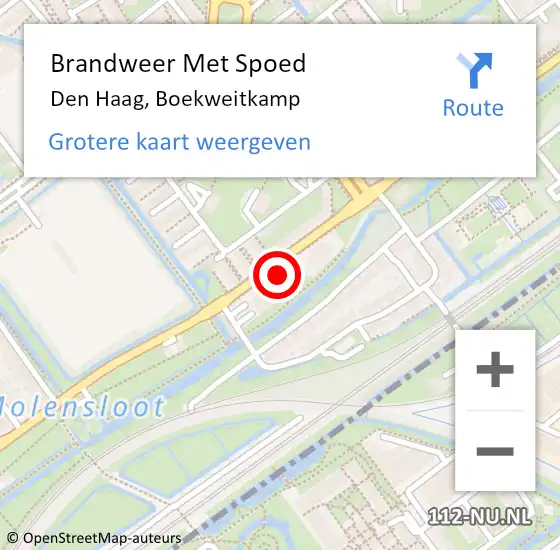 Locatie op kaart van de 112 melding: Brandweer Met Spoed Naar Den Haag, Boekweitkamp op 19 maart 2024 09:41