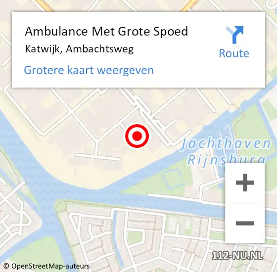 Locatie op kaart van de 112 melding: Ambulance Met Grote Spoed Naar Katwijk, Ambachtsweg op 19 maart 2024 10:00