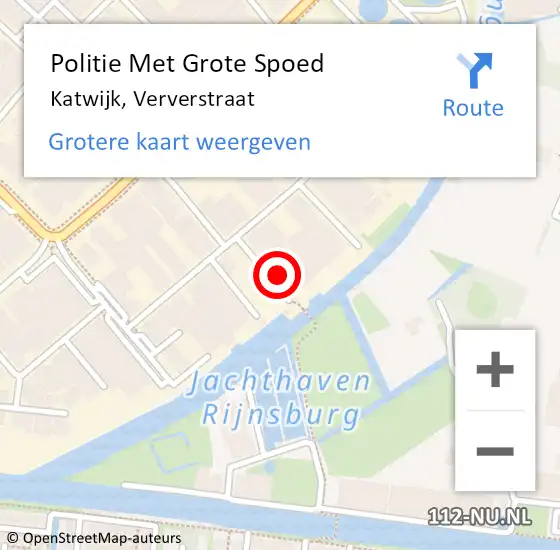 Locatie op kaart van de 112 melding: Politie Met Grote Spoed Naar Katwijk, Ververstraat op 19 maart 2024 10:03