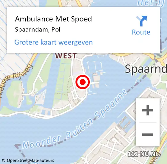 Locatie op kaart van de 112 melding: Ambulance Met Spoed Naar Spaarndam, Pol op 19 maart 2024 10:25