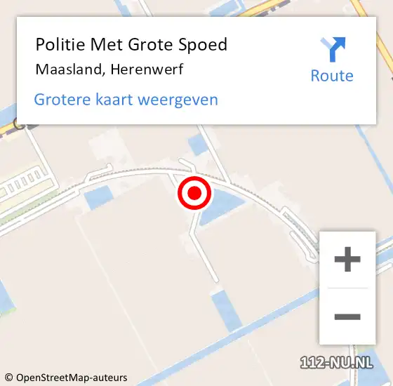 Locatie op kaart van de 112 melding: Politie Met Grote Spoed Naar Maasland, Herenwerf op 19 maart 2024 10:45