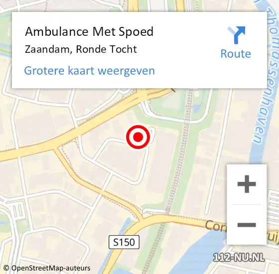 Locatie op kaart van de 112 melding: Ambulance Met Spoed Naar Zaandam, Ronde Tocht op 19 maart 2024 11:10