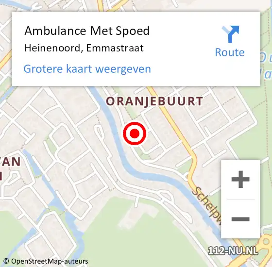 Locatie op kaart van de 112 melding: Ambulance Met Spoed Naar Heinenoord, Emmastraat op 19 maart 2024 12:25