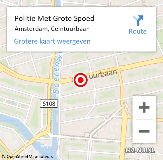 Locatie op kaart van de 112 melding: Politie Met Grote Spoed Naar Amsterdam, Ceintuurbaan op 19 maart 2024 12:55