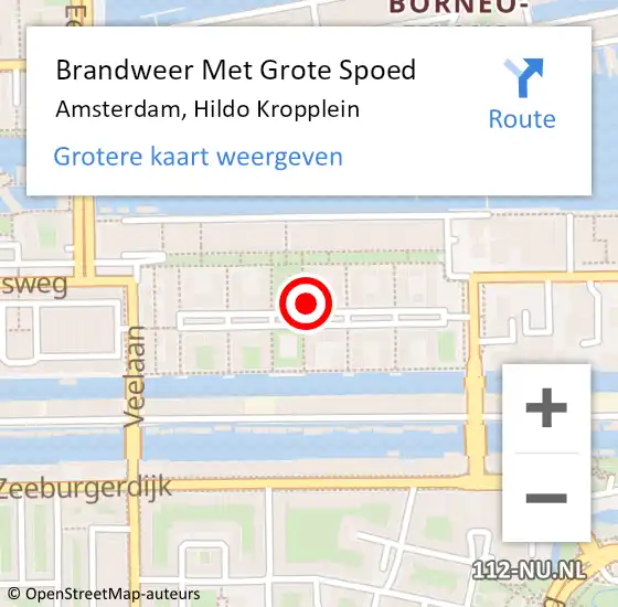 Locatie op kaart van de 112 melding: Brandweer Met Grote Spoed Naar Amsterdam, Hildo Kropplein op 19 maart 2024 13:35
