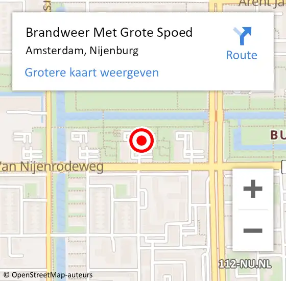 Locatie op kaart van de 112 melding: Brandweer Met Grote Spoed Naar Amsterdam, Nijenburg op 19 maart 2024 13:40