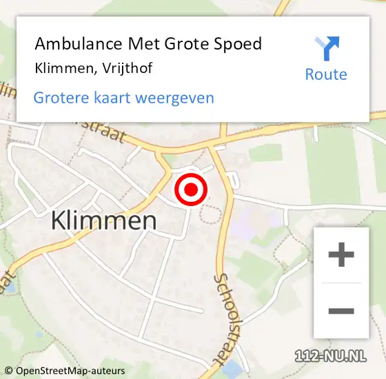 Locatie op kaart van de 112 melding: Ambulance Met Grote Spoed Naar Klimmen, Vrijthof op 29 september 2014 16:12