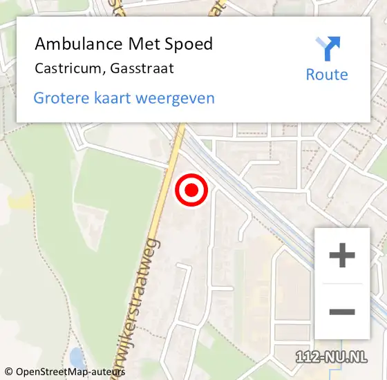 Locatie op kaart van de 112 melding: Ambulance Met Spoed Naar Castricum, Gasstraat op 19 maart 2024 13:56