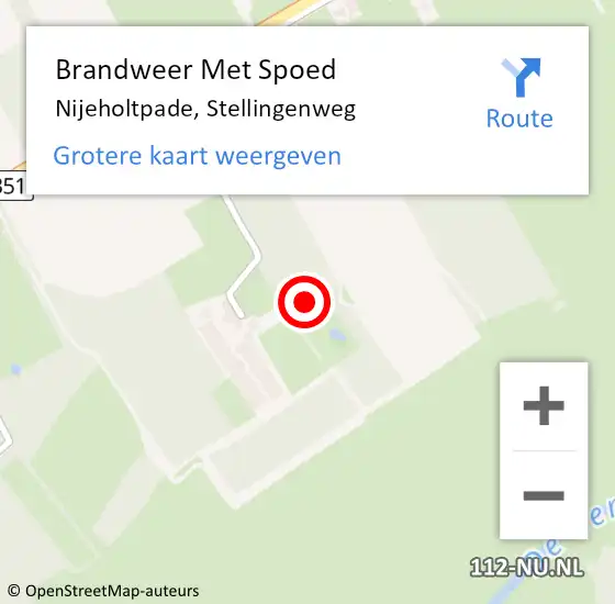 Locatie op kaart van de 112 melding: Brandweer Met Spoed Naar Nijeholtpade, Stellingenweg op 19 maart 2024 14:43
