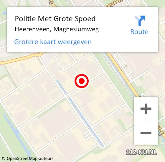 Locatie op kaart van de 112 melding: Politie Met Grote Spoed Naar Heerenveen, Magnesiumweg op 19 maart 2024 15:22