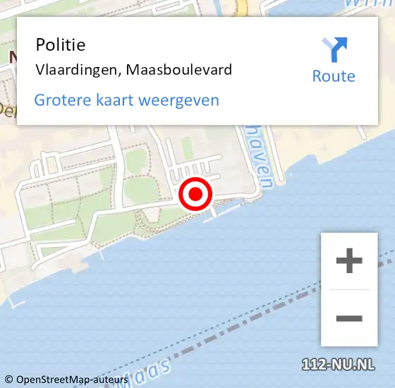 Locatie op kaart van de 112 melding: Politie Vlaardingen, Maasboulevard op 19 maart 2024 16:21