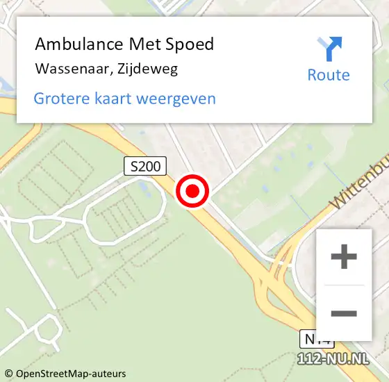 Locatie op kaart van de 112 melding: Ambulance Met Spoed Naar Wassenaar, Zijdeweg op 19 maart 2024 17:25