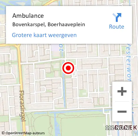 Locatie op kaart van de 112 melding: Ambulance Bovenkarspel, Boerhaaveplein op 19 maart 2024 17:30