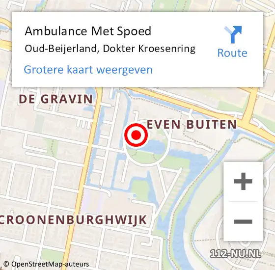 Locatie op kaart van de 112 melding: Ambulance Met Spoed Naar Oud-Beijerland, Dokter Kroesenring op 19 maart 2024 18:08
