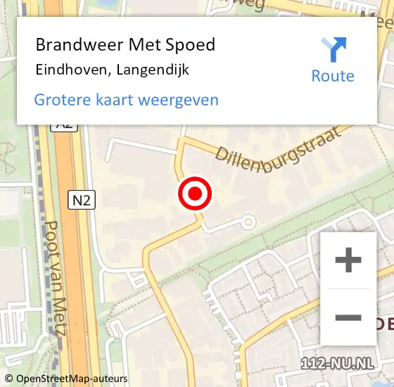 Locatie op kaart van de 112 melding: Brandweer Met Spoed Naar Eindhoven, Langendijk op 19 maart 2024 21:08