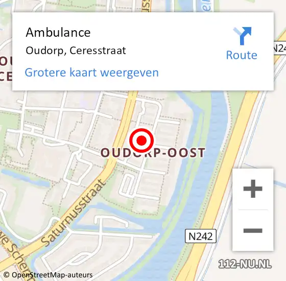 Locatie op kaart van de 112 melding: Ambulance Oudorp, Ceresstraat op 29 september 2014 16:54