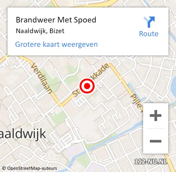 Locatie op kaart van de 112 melding: Brandweer Met Spoed Naar Naaldwijk, Bizet op 19 maart 2024 22:02