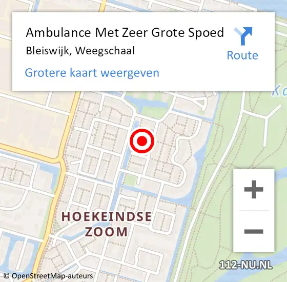 Locatie op kaart van de 112 melding: Ambulance Met Zeer Grote Spoed Naar Bleiswijk, Weegschaal op 19 maart 2024 22:44