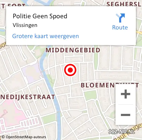 Locatie op kaart van de 112 melding: Politie Geen Spoed Naar Vlissingen op 19 maart 2024 23:01