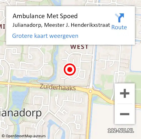 Locatie op kaart van de 112 melding: Ambulance Met Spoed Naar Julianadorp, Meester J. Henderikxstraat op 19 maart 2024 23:11