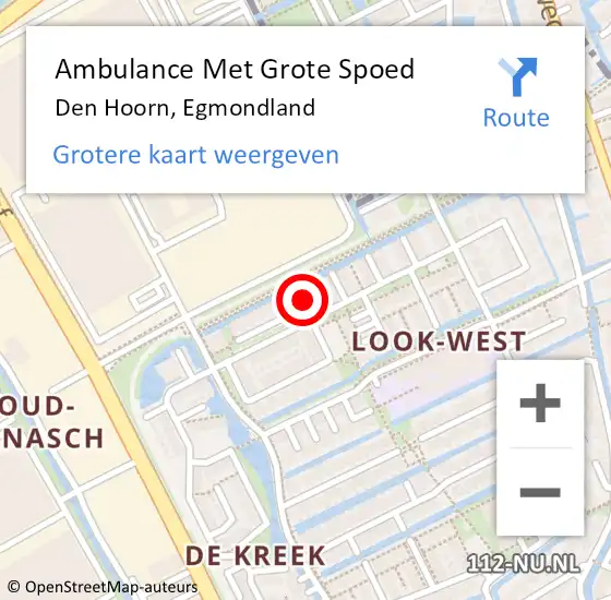 Locatie op kaart van de 112 melding: Ambulance Met Grote Spoed Naar Den Hoorn, Egmondland op 19 maart 2024 23:27