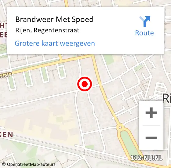 Locatie op kaart van de 112 melding: Brandweer Met Spoed Naar Rijen, Regentenstraat op 19 maart 2024 23:52