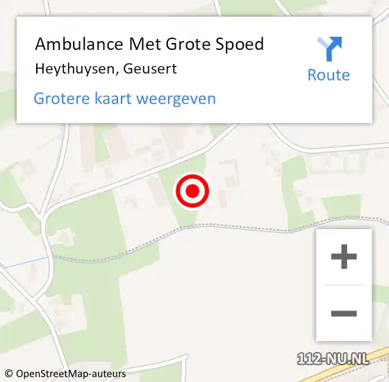 Locatie op kaart van de 112 melding: Ambulance Met Grote Spoed Naar Heythuysen, Geusert op 29 september 2014 17:08