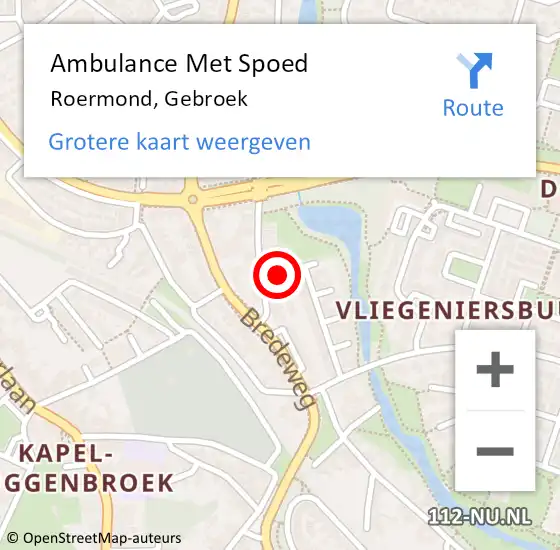 Locatie op kaart van de 112 melding: Ambulance Met Spoed Naar Roermond, Gebroek op 20 maart 2024 02:30