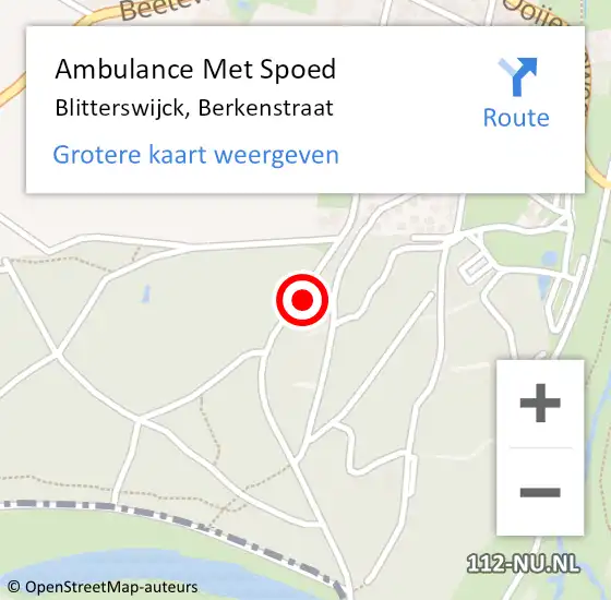 Locatie op kaart van de 112 melding: Ambulance Met Spoed Naar Blitterswijck, Berkenstraat op 29 september 2014 17:10