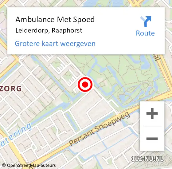 Locatie op kaart van de 112 melding: Ambulance Met Spoed Naar Leiderdorp, Raaphorst op 20 maart 2024 03:19