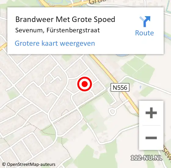 Locatie op kaart van de 112 melding: Brandweer Met Grote Spoed Naar Sevenum, Fürstenbergstraat op 20 maart 2024 03:43