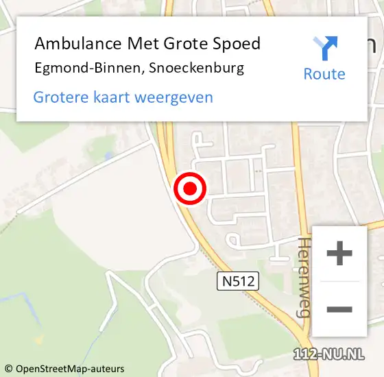 Locatie op kaart van de 112 melding: Ambulance Met Grote Spoed Naar Egmond-Binnen, Snoeckenburg op 20 maart 2024 06:33