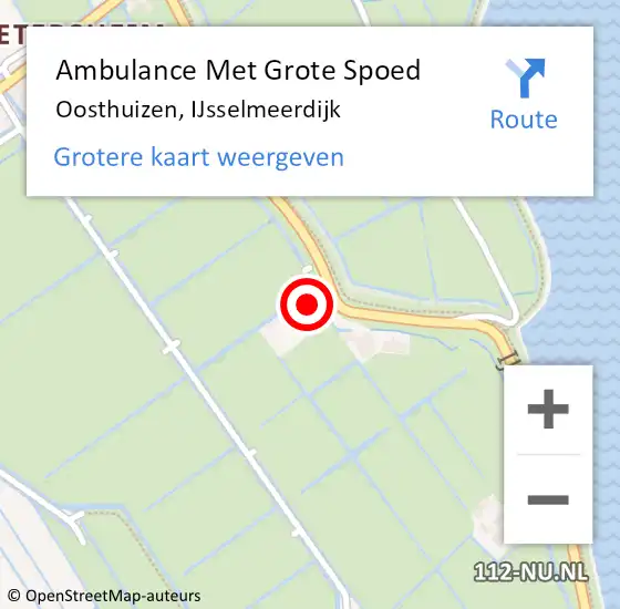 Locatie op kaart van de 112 melding: Ambulance Met Grote Spoed Naar Oosthuizen, IJsselmeerdijk op 20 maart 2024 07:22