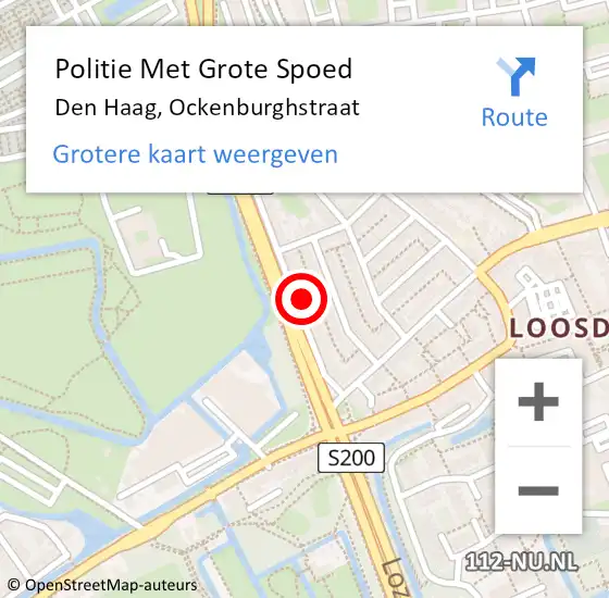 Locatie op kaart van de 112 melding: Politie Met Grote Spoed Naar Den Haag, Ockenburghstraat op 20 maart 2024 08:21