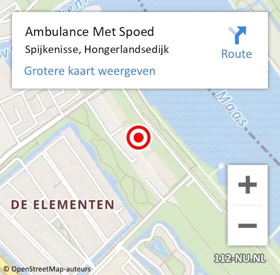 Locatie op kaart van de 112 melding: Ambulance Met Spoed Naar Spijkenisse, Hongerlandsedijk op 20 maart 2024 08:28