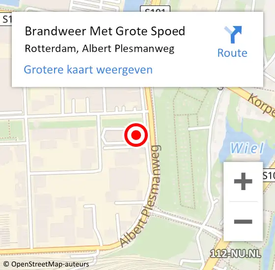 Locatie op kaart van de 112 melding: Brandweer Met Grote Spoed Naar Rotterdam, Albert Plesmanweg op 20 maart 2024 09:13