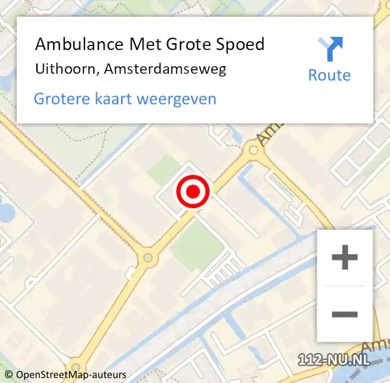 Locatie op kaart van de 112 melding: Ambulance Met Grote Spoed Naar Uithoorn, Amsterdamseweg op 20 maart 2024 10:05