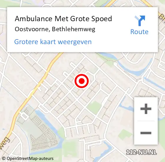 Locatie op kaart van de 112 melding: Ambulance Met Grote Spoed Naar Oostvoorne, Bethlehemweg op 20 maart 2024 10:16