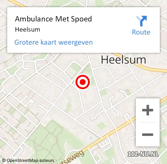 Locatie op kaart van de 112 melding: Ambulance Met Spoed Naar Heelsum op 20 maart 2024 10:31