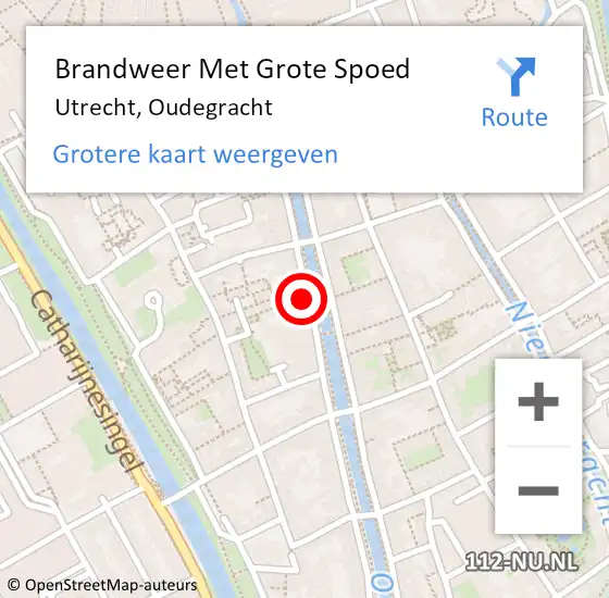 Locatie op kaart van de 112 melding: Brandweer Met Grote Spoed Naar Utrecht, Oudegracht op 20 maart 2024 10:57