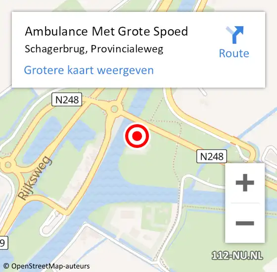 Locatie op kaart van de 112 melding: Ambulance Met Grote Spoed Naar Schagerbrug, Provincialeweg op 20 maart 2024 11:12